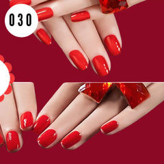 RED SHORT GLOSSY NAILS