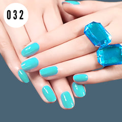 BLUE SHORT GLOSSY NAILS