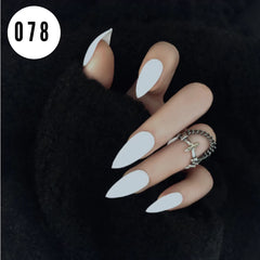 WHITE STILETTO MATTE NAILS