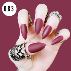 REDDISH MARRON STILETTO MATTE NAILS