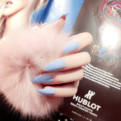 SKY BLUE STILETTO MATTE NAILS