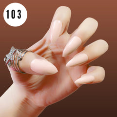 PEACH STILETTO GLOSSY NAILS