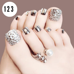SILVER FANCY FOOT NAILS