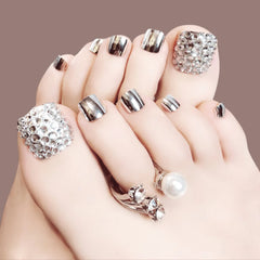 SILVER FANCY FOOT NAILS