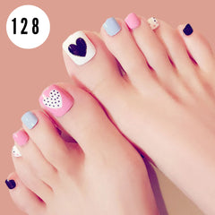 PINK HEART FOOT NAILS