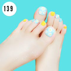 BLUE FLOWER FOOT NAILS