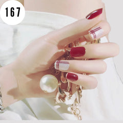 RED AND WHITE STRIPE NAILS
