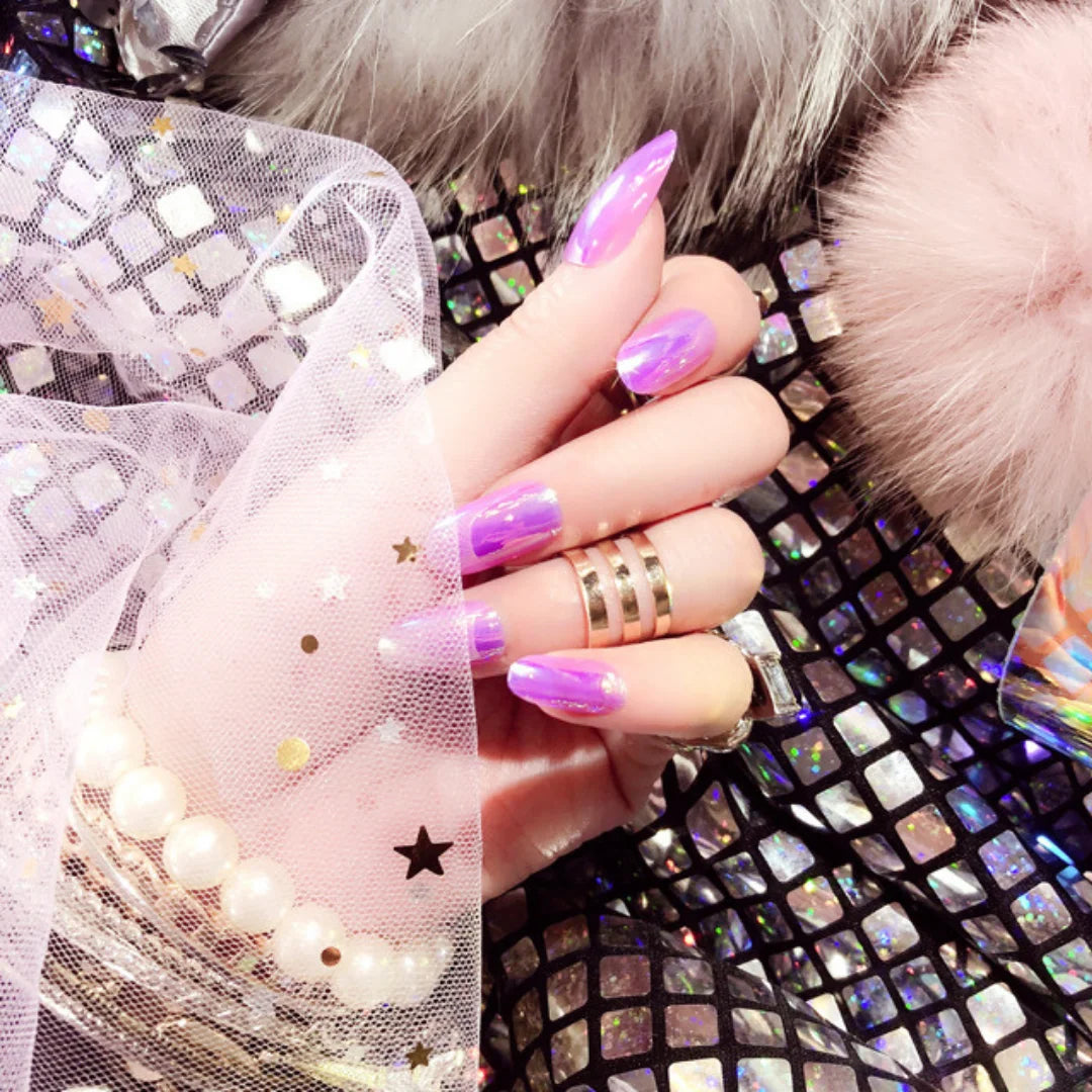 PURPLE MIRROR NAILS