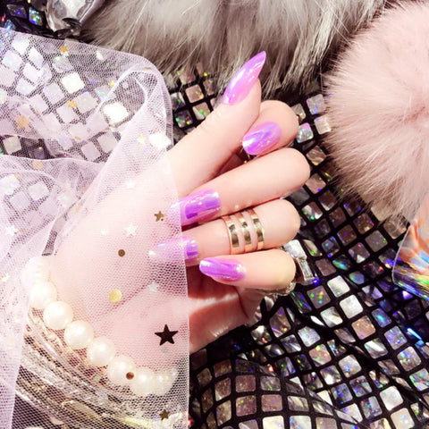 PURPLE MIRROR NAILS