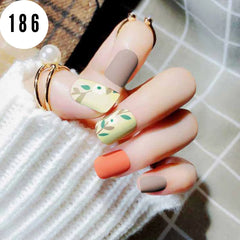 ORANGE YELLOW SHORT NAILS