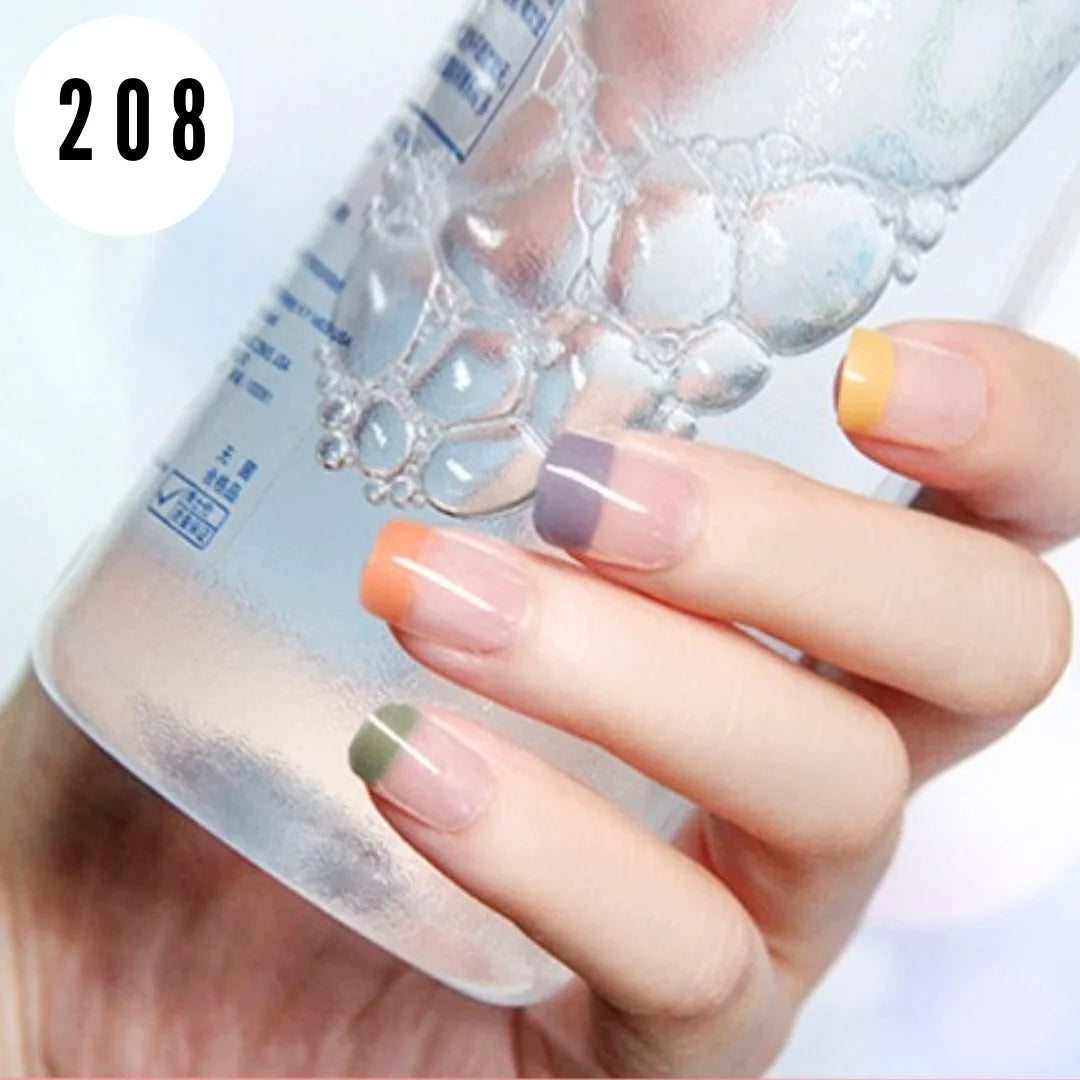 NUDE RAINBOW TIP FRENCH NAILS