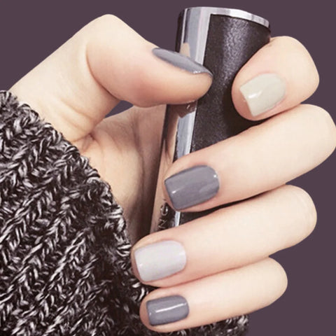 LIGHT DARK GRAY NAILS