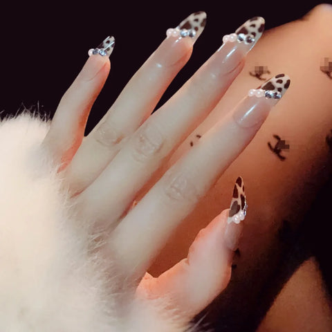 TRANSPARENT CHEETAH NAILS