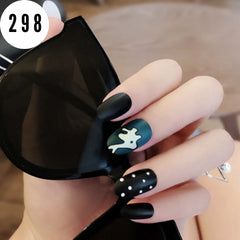 BLACK GREEN ANIMAL NAILS