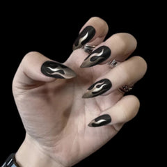 GRAY FIRE MATTE NAILS