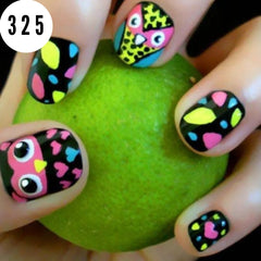 BLACK BASE OWL NAILS