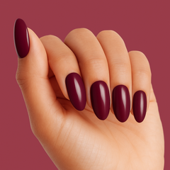 MAROON MEDIUM GLOSSY NAILS