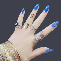 BLUE MIRROR NAILS - R012