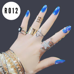 BLUE MIRROR NAILS - R012
