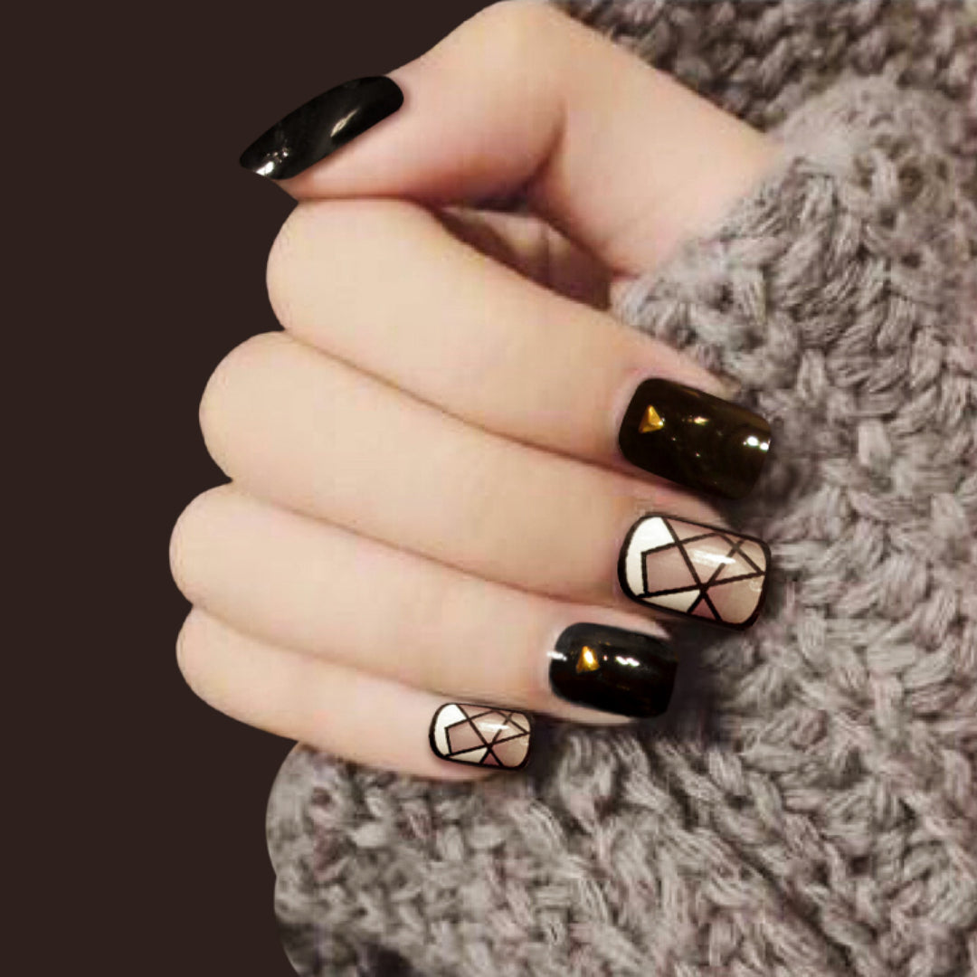 BLACK WEB NAILS - R023