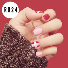 RED AND PINK GLITTER NAILS  - R024