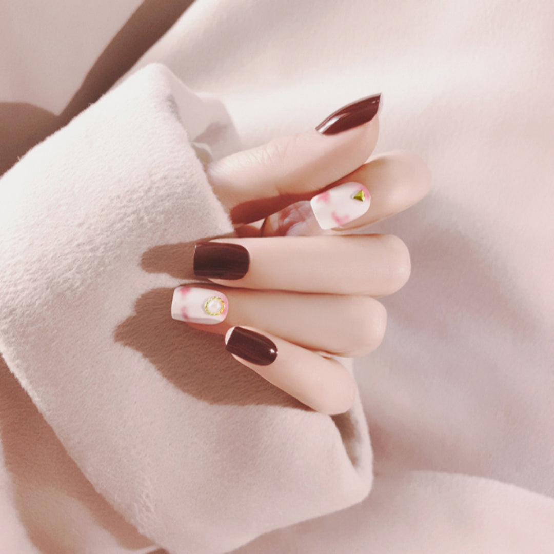 PEARL MARBLE NAILS - R052