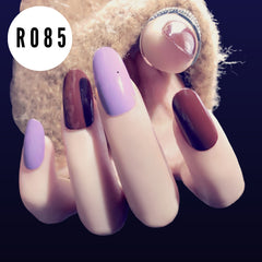 PURPLE AND MAROON GLOSSY NAILS - R085