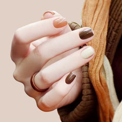 DOUBLE TONE BROWN NAILS  - R089