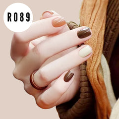 DOUBLE TONE BROWN NAILS  - R089