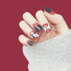 RED AND BLACK STAR NAILS- R100