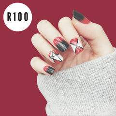 RED AND BLACK STAR NAILS- R100