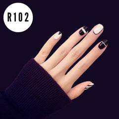 WHITE AND BLACK ZEBRA NAILS- R102
