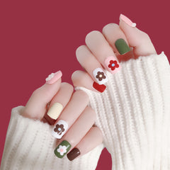 COLORFUL FLOWER AND PEARL NAILS- R104
