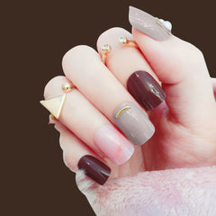 COLORED MARBLE PEARL NAILS- R107
