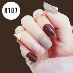 COLORED MARBLE PEARL NAILS- R107