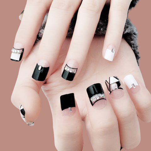 NUDE PEARL GLITER NAILS- R111