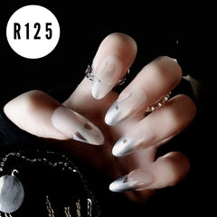 GREY FIRE TRANSPARENT NAILS- R125
