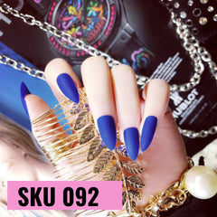BLUE STILETTO MATTE NAILS